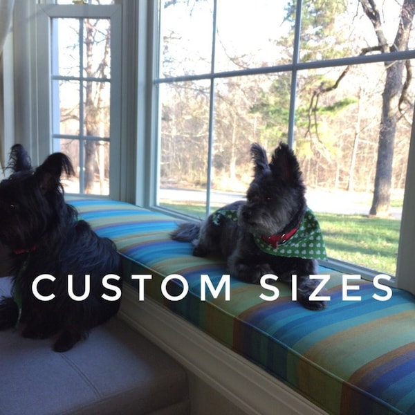 FREE SHIPPING Custom Size Sunbrella Window Seat Bench Cushion | Bay Window Cushion | Reading Nook | Seat Cushion | Lounge Cushion | Seat Pad
