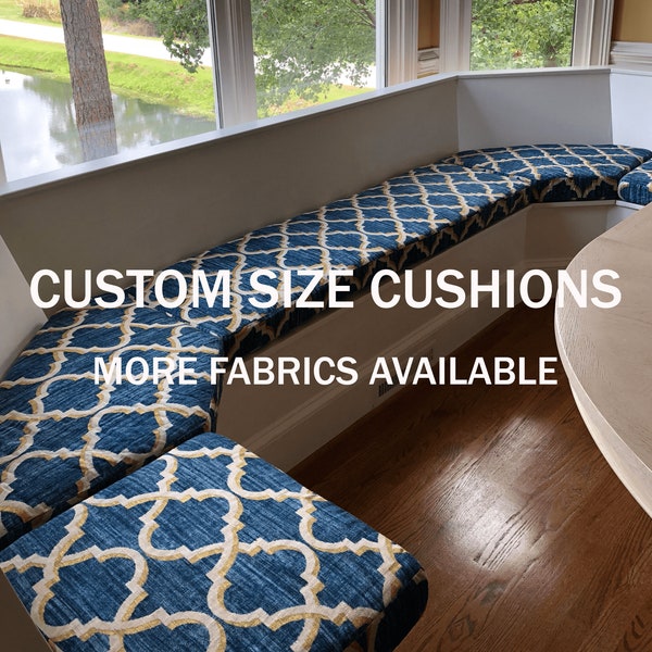 FREE SHIPPING Custom Size Sunbrella Window Seat Cushions | Bench Cushions | Banquette Seating | Seat Pads | Kitchen Banquette | Nook