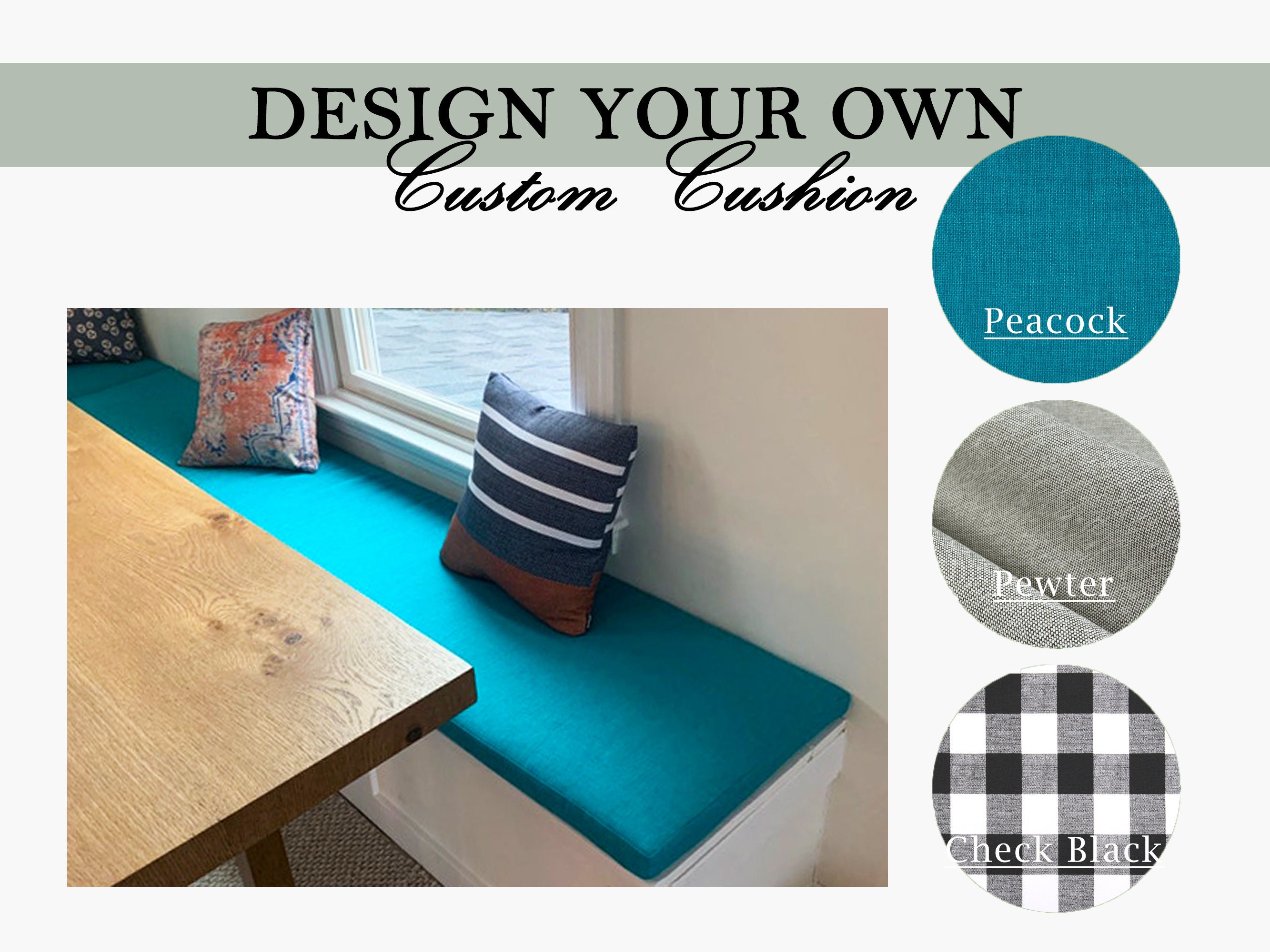 Indoor Bench Cushion Custom 2" Thick