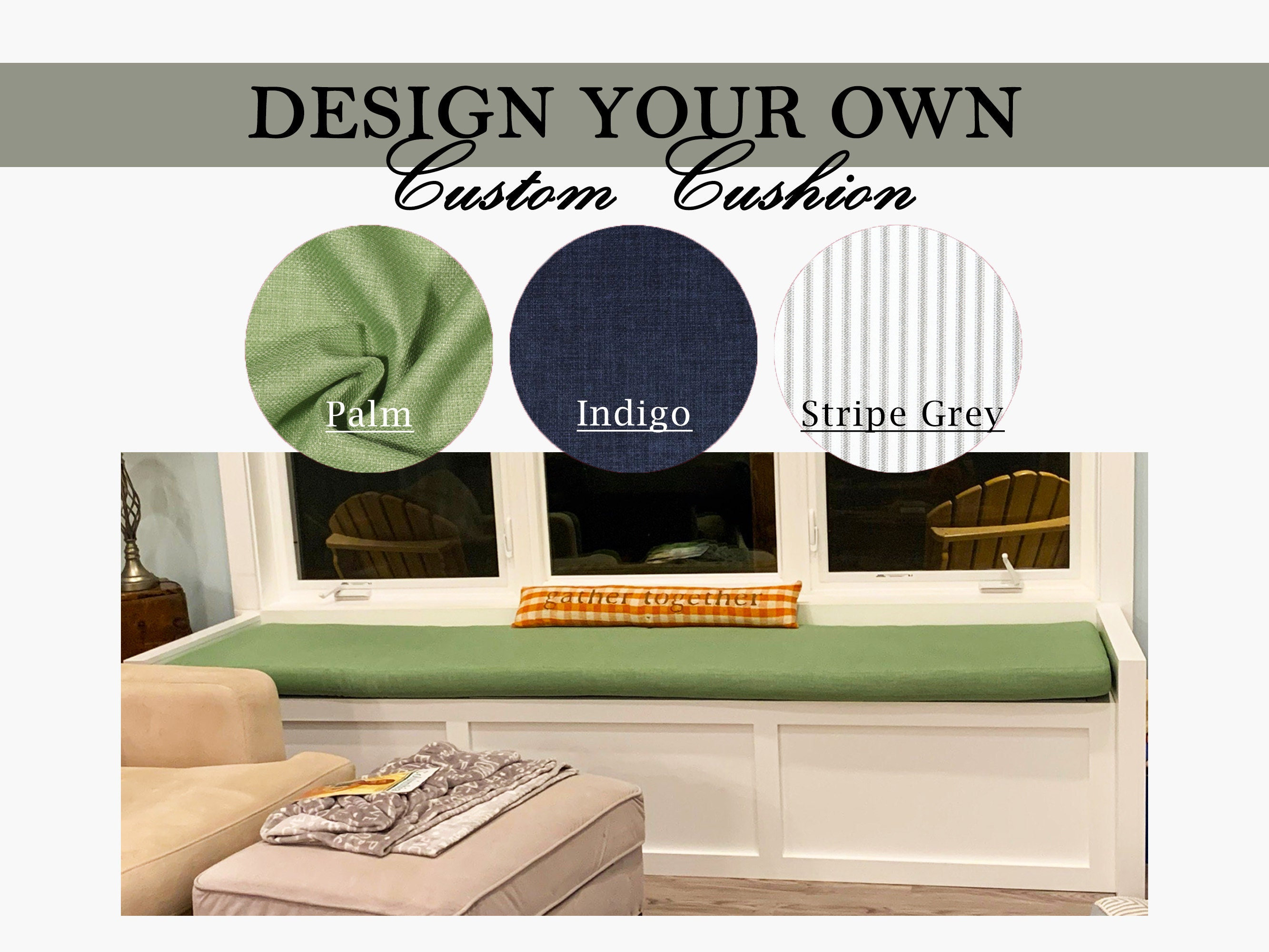 Custom Bench Cushion 3" Thick - Indoor Banquette Nook