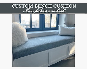Custom 4&quot; Thick Bench Cushion - Custom Size Window Seat Cushion - Floor Cushion - Sofa Cushion