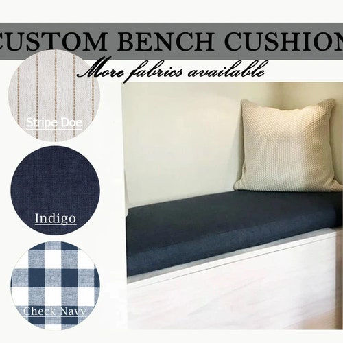 Custom Cushions Bench Cushion 3 Thickness Pillows Etsy