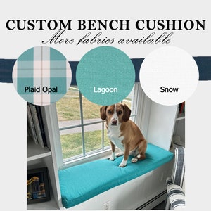 Customizable 3&quot; Thick Bench Cushion - Window Stool Cushion - Various Colors and Patterns - Indoor Bench Cushion