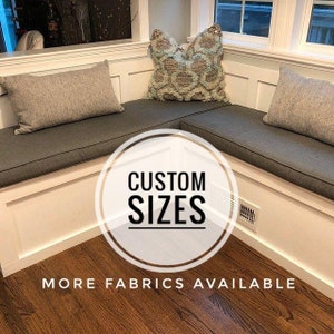 2 Custom Size Sunbrella Banquette Cushions | Bench Cushions | Dining Cushions | Seat Cushions | Kitchen Banquette Cushions Made to Order