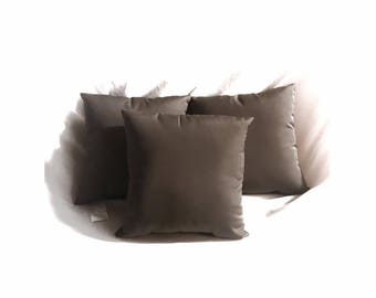 3 Pack of Sunbrella Canvas Charcoal Pillow Water Resistant