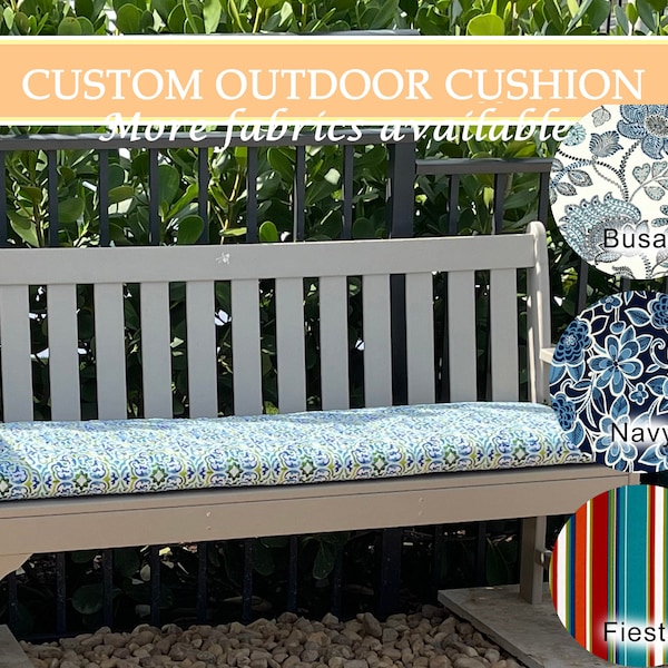 Outdoor Bench Cushion 2" Thick | Custom Size | Outdoor Cushion