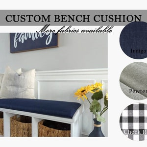 Custom Bench Cushion With Zipper - Window Seat Cushion - Window Bench Cushion - Special Size Cushion - Various Fabrics