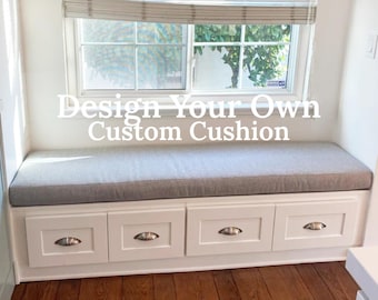 Cushion Custom 4&quot; Thick - Indoor Bench, Window Seat Cushion, Nook Cushion, Custom Seat Cushion, Mudroom Bench Cushion