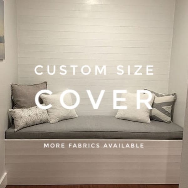 FREE SHIPPING Custom Size Window Seat Cushion Cover | Bench Cover | Mudroom | Reading Nook | Kitchen Banquette | Chair Pad Cushion Cover