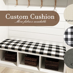 2" Thick Custom Window Seat Cushion, Indoor Bench Cushion, Sofa Cushion, Mudroom Cushion, Reading Nook Cushion