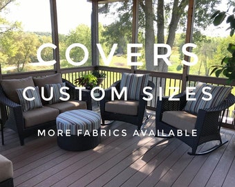Custom Outdoor Cushion Covers | Custom Loveseat Cushion Cover | Custom Sets | Patio Sunbrella Cushion Covers | Replacement Cushion Covers
