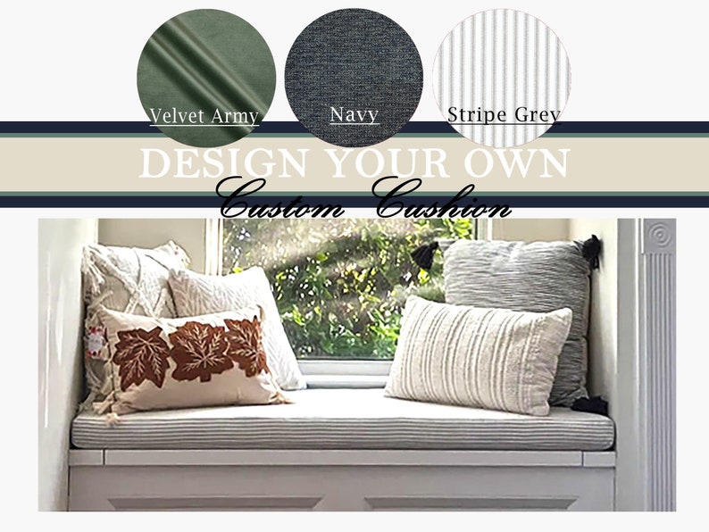 Custom Indoor Cushion 3 Thick Bench Window Seat Etsy