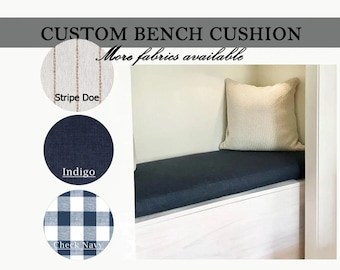 3" Thick Custom Window Seat Cushion, Bench Cushion, Floor Cushion, Mudroom Cushion, Reading Nook Cushion