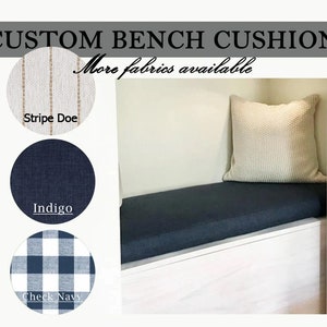 Bench Pad, Custom Bench Cushion, Ticking Stripe Window Seat