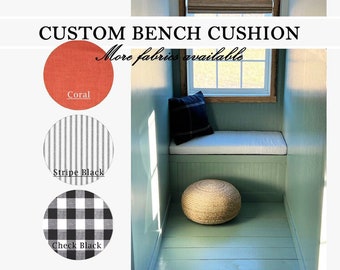 Custom Bench Cushion 3" Thick - Cushion for Bench - Window Seat Cushion - Indoor Bench Cushion