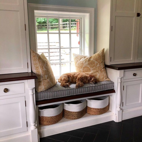 Custom Farmhouse Tufted Bench Cushion Indoor