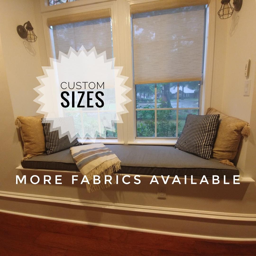 Custom Size Sunbrella Window Seat Cushion | Bay Window Cushion | Reading Nook Cushion | Seat Cushion | Bench Cushion | Seat Pad