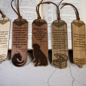 Wooden Bookmarks Laser Engraved Quotes About Books Personalize