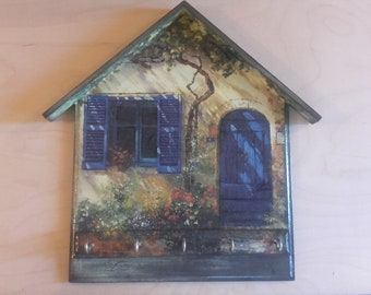 Llavero de madera, llavero de casa, llavero bonito, organizador de entrada, llavero de pared, colgador de llaves, tablero para llaves, regalo para casa nueva, estilo cabaña