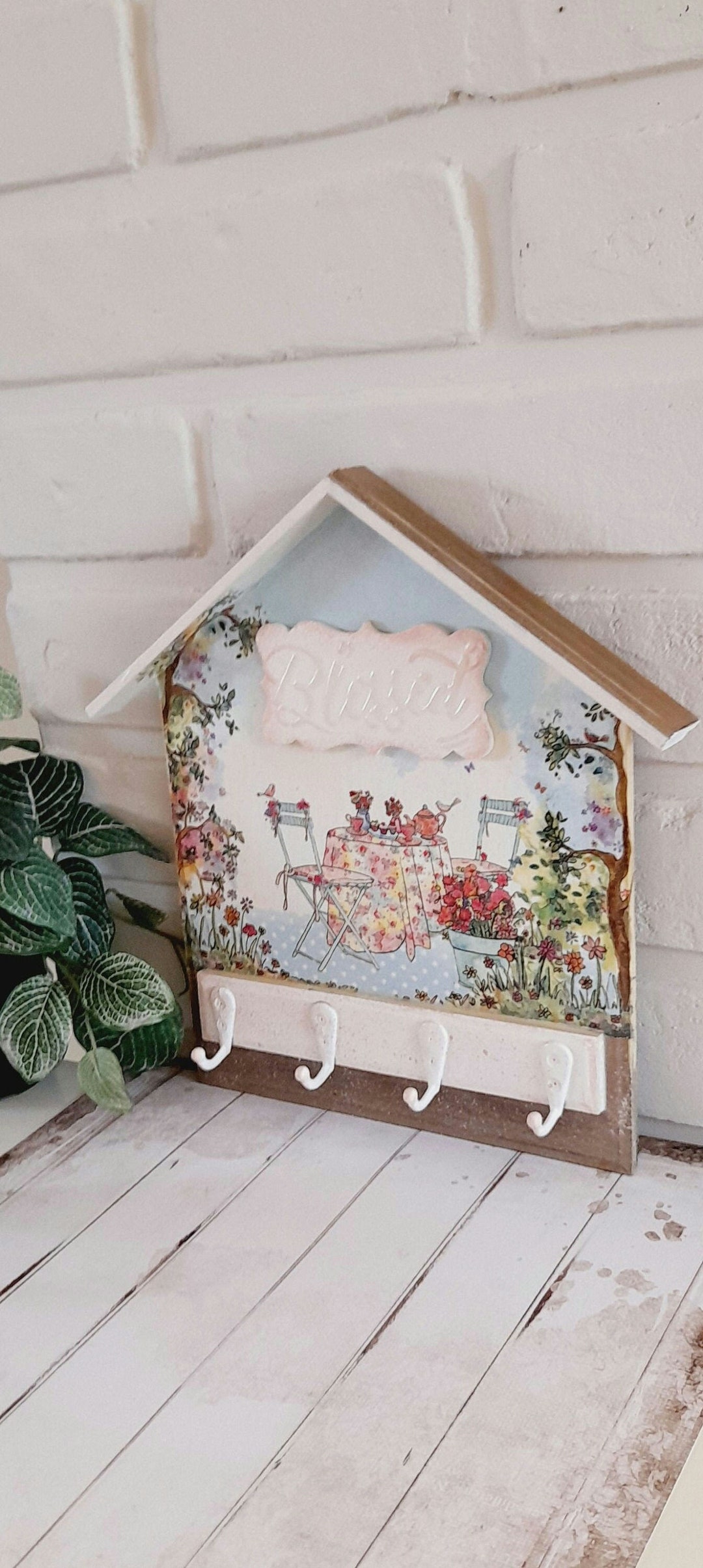 Key Holder Shabby Chic, House for Keys, Cute Key Holder, Entryway ...