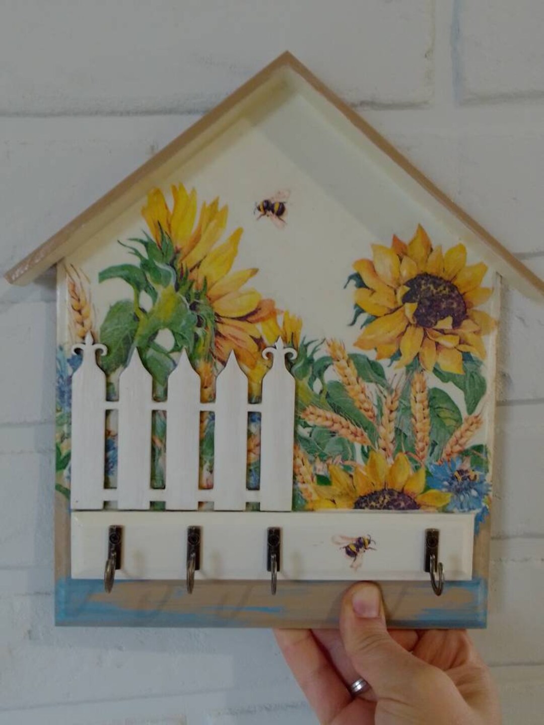 Sunflowers, House Key Holder, Cute Key Holder, Sunflower Ornament ...