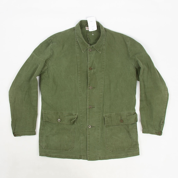 Vintage 70s Swedish Army jacket chore coat L