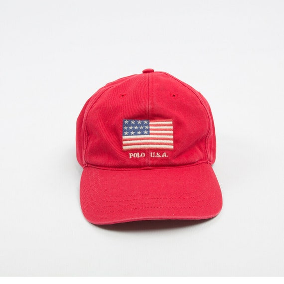 Polo Ralph Lauren vintage USA flag red cap