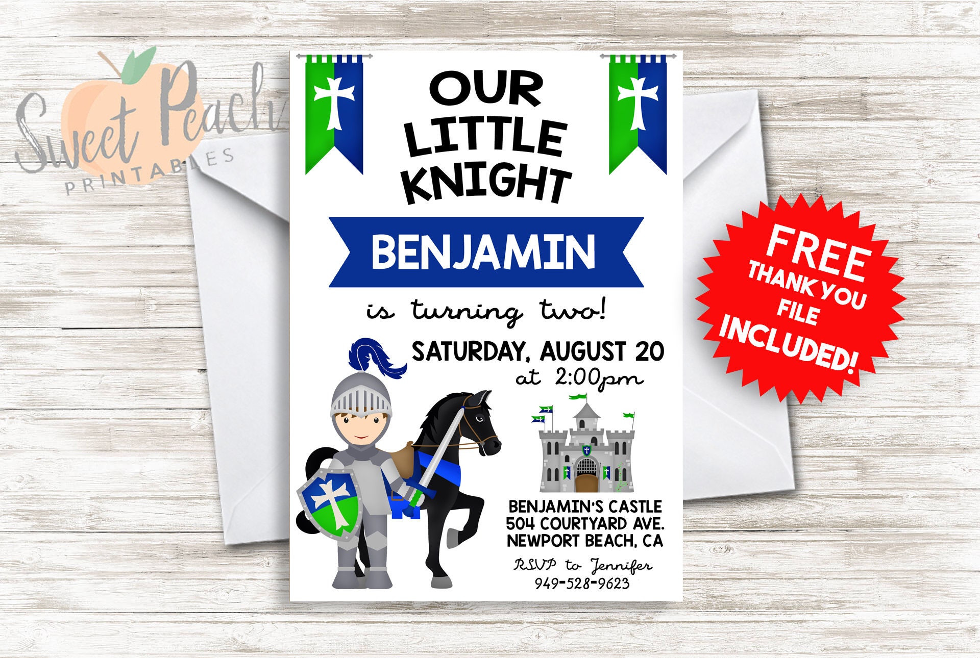 Chevalier Inviter Invitation Anniversaire Medieval 5 X 7 Pdf Etsy France