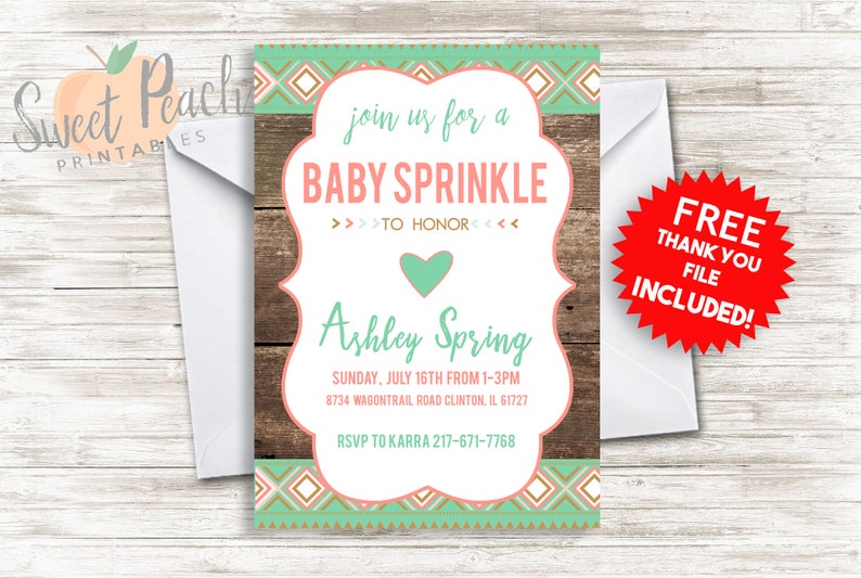 Tribal Baby Shower Invite Invitation 5x7 Digital Personalized Etsy Tribal Baby Shower Invite Invitation 5x7 Digital Personalized Etsy