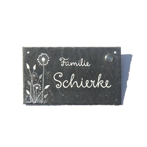 personalisiertes Klingelschild aus Schiefer | Schieferschild Familie mit Klingeltaster | Türklingel | Haustürklingel | Klingelplatte Haustür