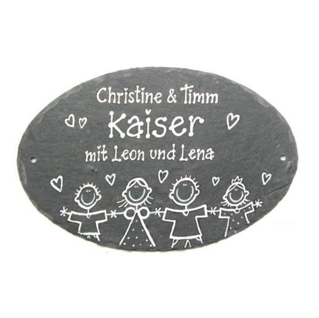 Personalisiertes Türschild Namensschild Schieferta Produktbild-Vorschau 3