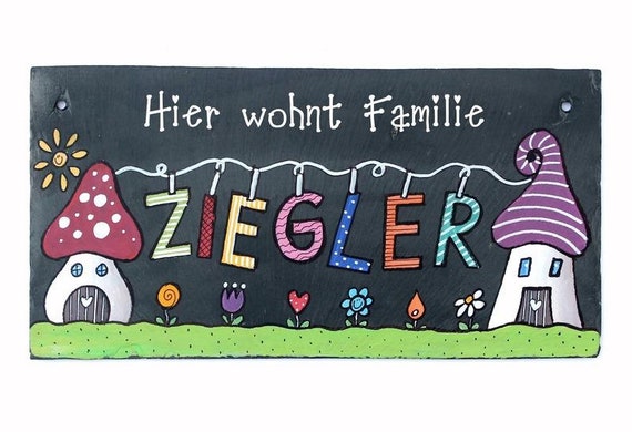 Turschild Familie Namensschild Schiefer Familienschild Etsy