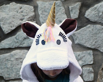 Unicorn Adult Hooded Towel / Extra Large Hooded Towel / Personalized Gift / Unicorn Gift / Pink Unicorn / Hooded Towels / Birthday / Easter