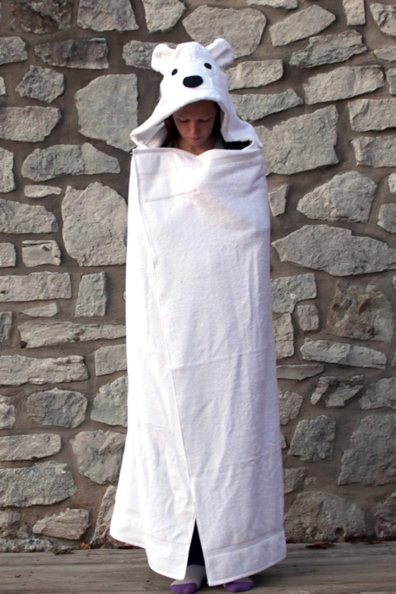 Polar Bear Hooded Towel for Adults / XL Hooded Towels / Etsy