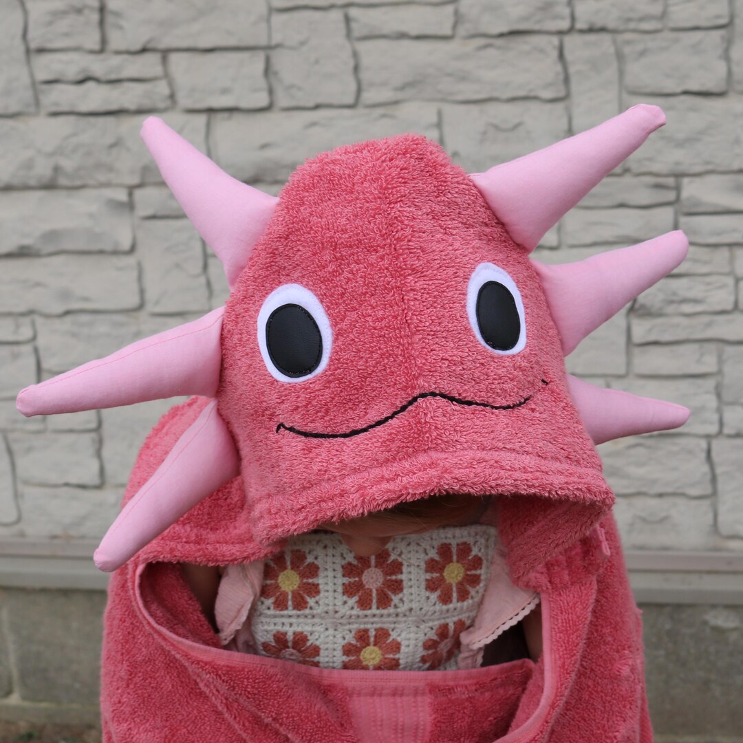 Axolotl Hooded Bath Towel for Adults - XL Sizes With Personalized