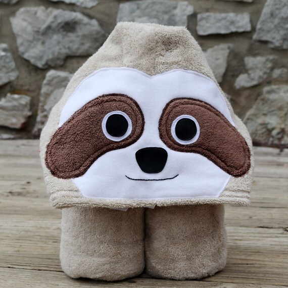 sloth hooded towel