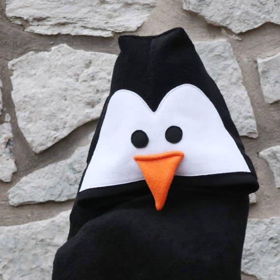 penguin hooded towel