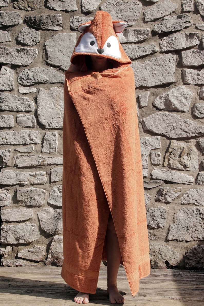 Fox Adult Hooded Bath Towel / Adult Hooded Towel / Animal Etsy