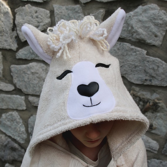 Llama Hooded Bath Towel for Kids and Babies Personalization Etsy