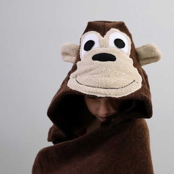 monkey hooded towel