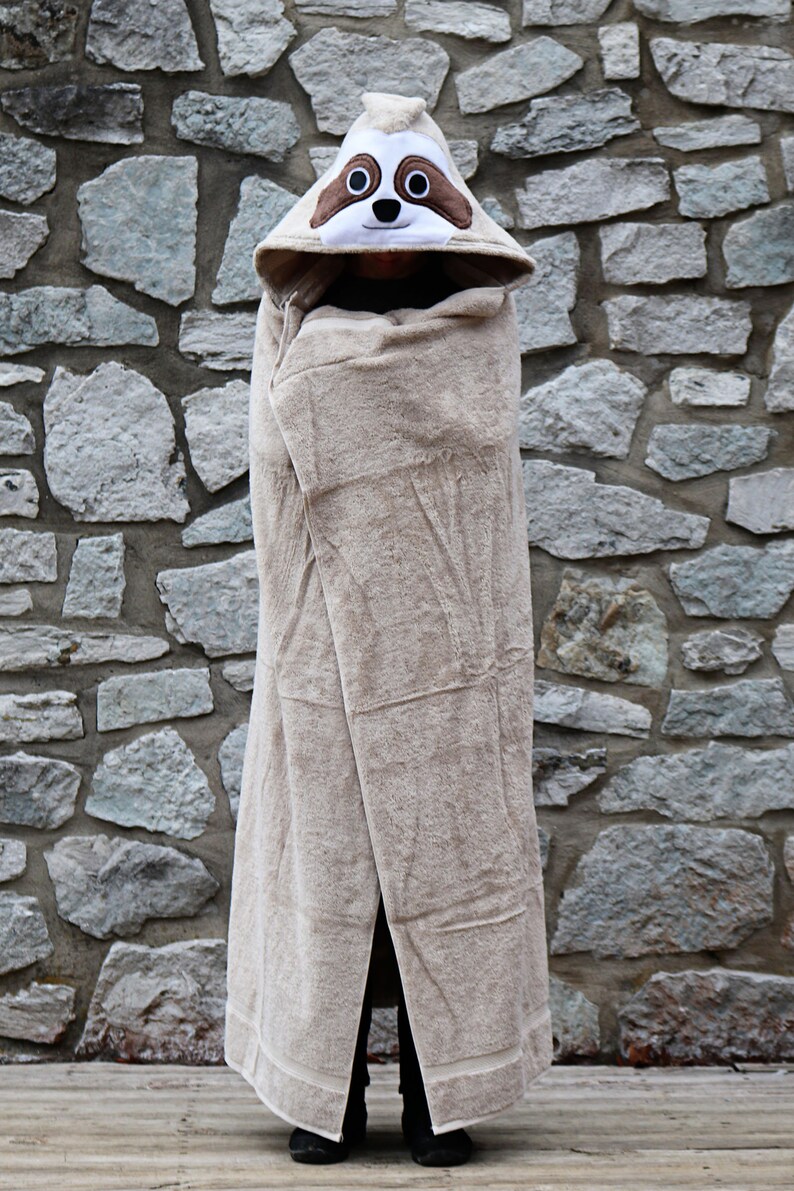 Sloth Hooded Bath Towel for Adults / Adult Hooded Towel ...