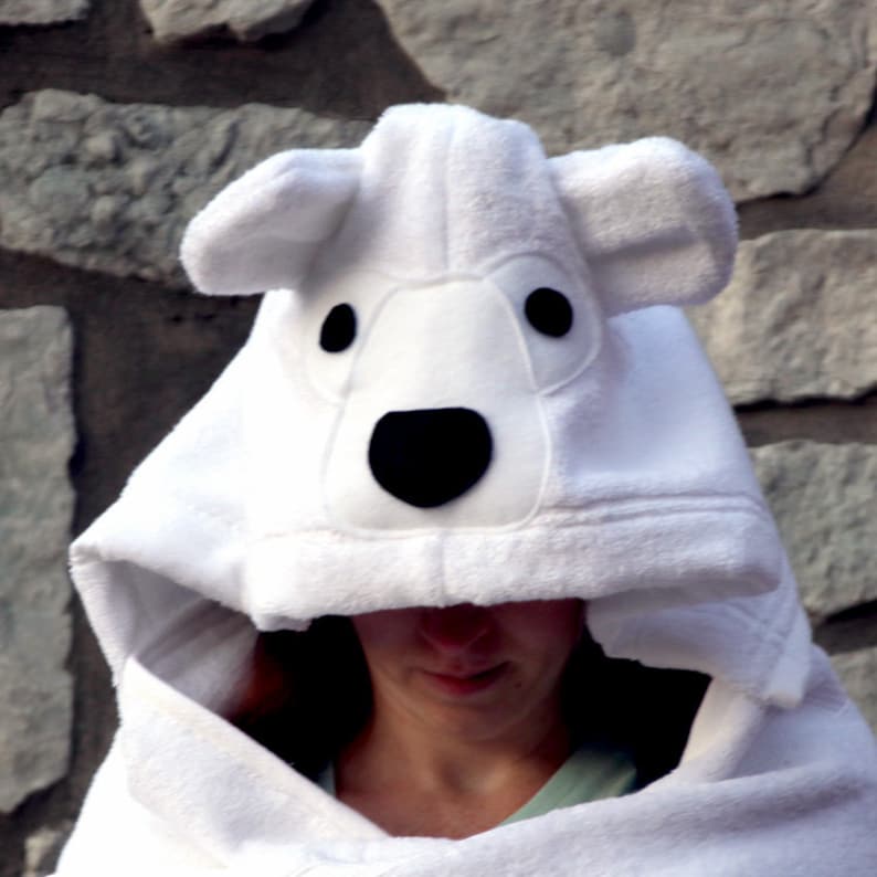 Polar Bear Hooded Towel for Adults / XL Hooded Towels / Etsy