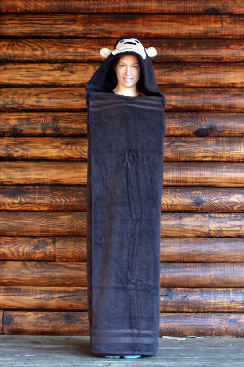 Monkey Adult Hooded Towel / Hooded Towel for Adults / Etsy