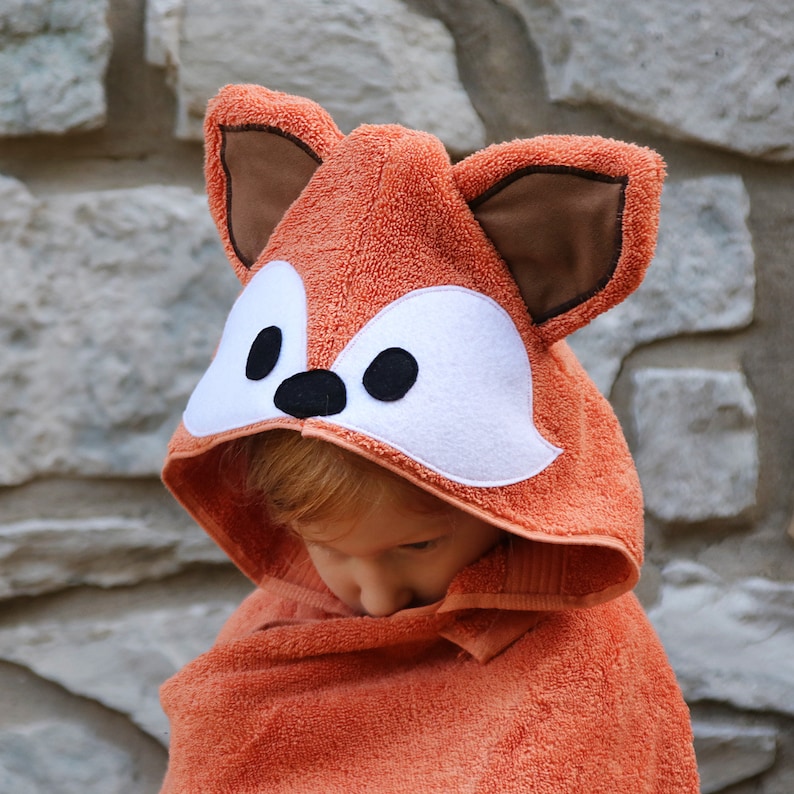 Fox Hooded Baby Towel / Kids Hooded Towels / Child / Orange Etsy