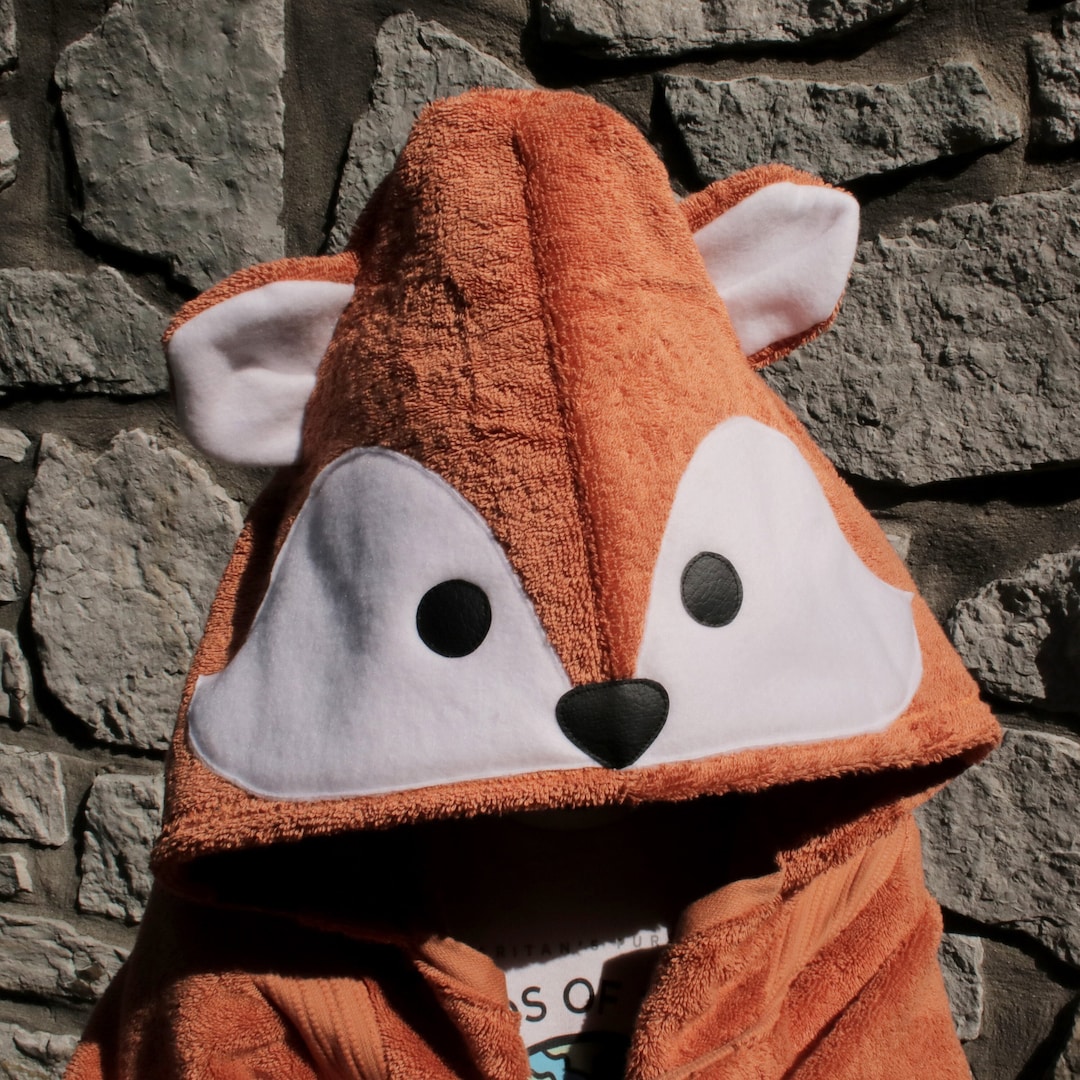 Fox Adult Hooded Bath Towel / Adult Hooded Towel / Animal Hooded Towel