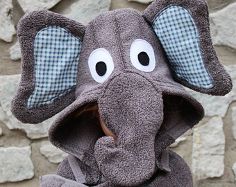 Elephant Hooded Towel for Kids - Personalization Available