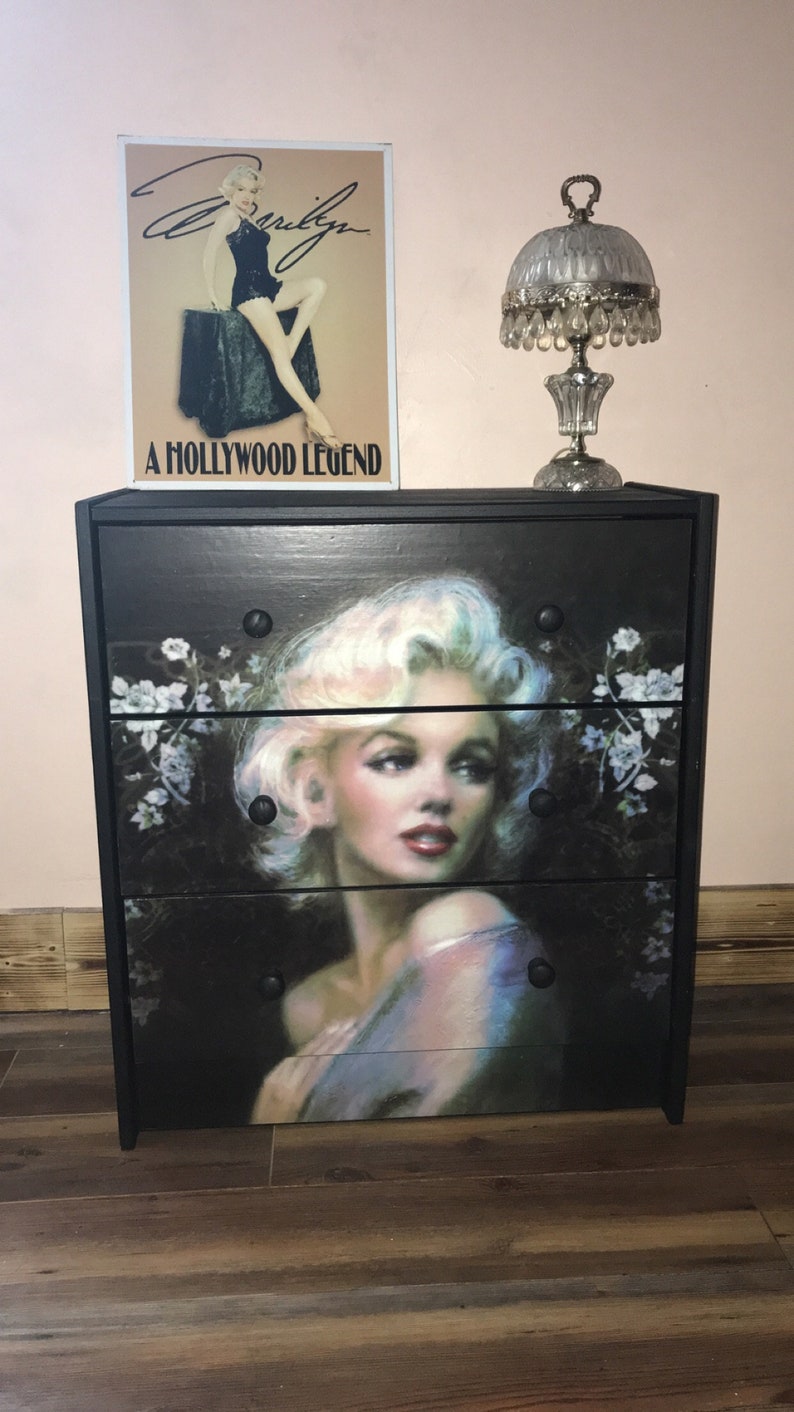 Sugar Coated New 3 Drawer Chest Nightstand Marilyn Monroe Etsy