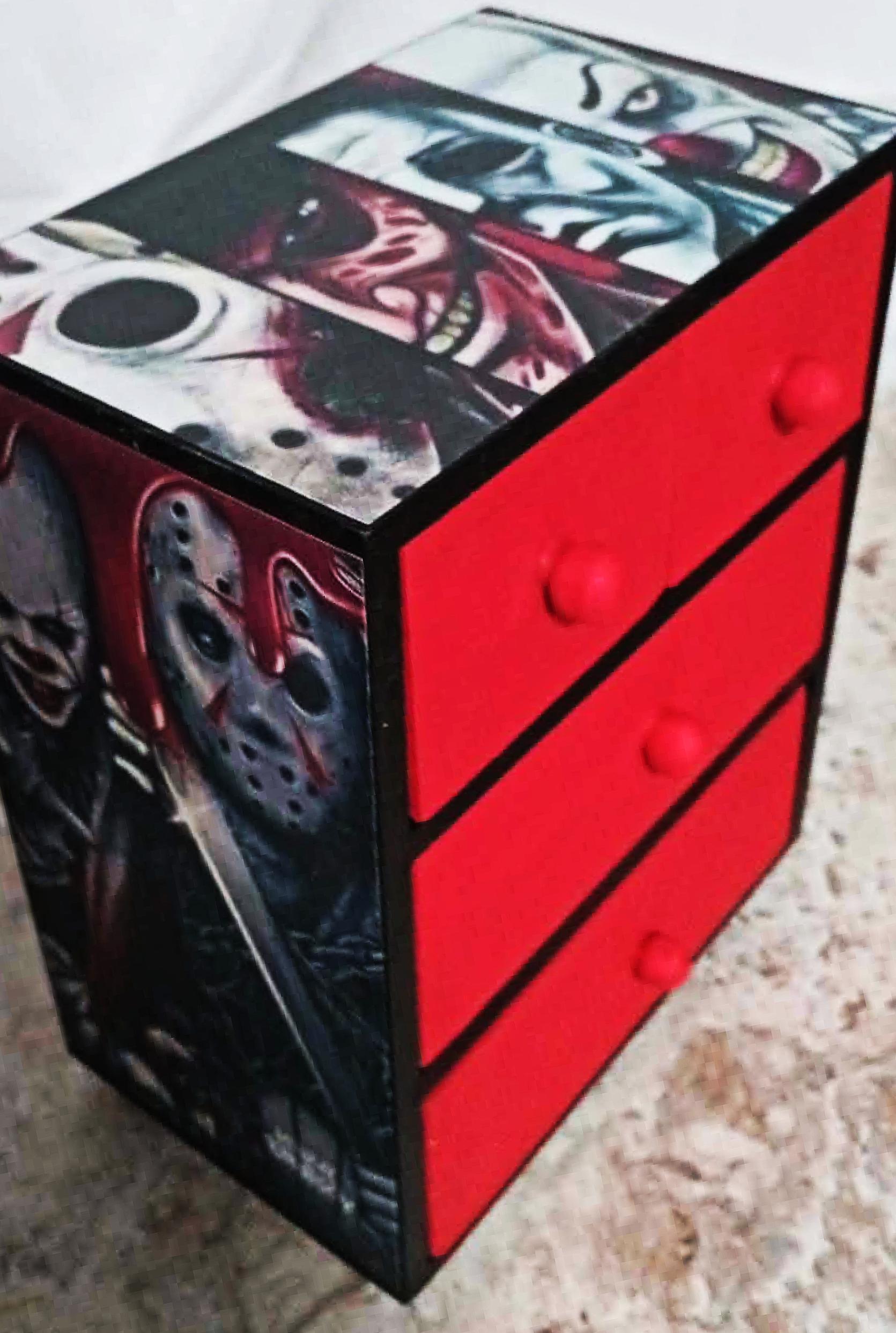 Custom Made Horror Icons Mini 4 Drawer Jewelry Chest Goth Halloween ...