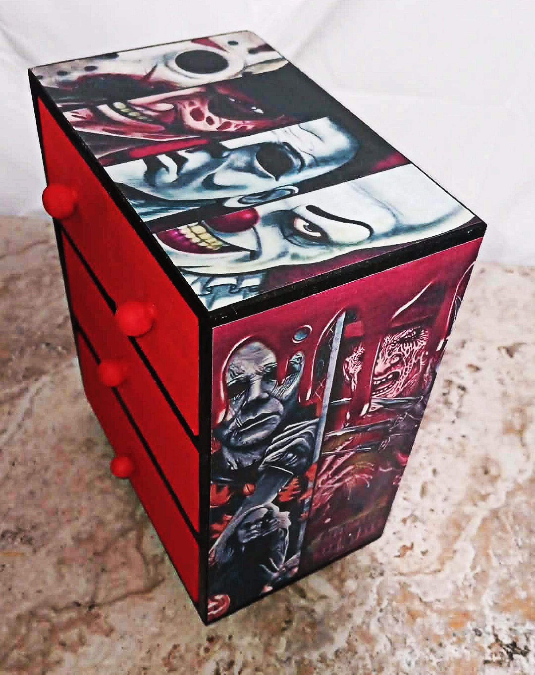 Custom Made Horror Icons Mini 4 Drawer Jewelry Chest Goth Halloween ...