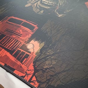 ¡Preciosa mesa auxiliar Jeepers Creepers, hecha a medida y recubierta de azúcar! ¡Hecha a medida! ¡Arte en muebles! Películas de terror, villanos de terror. imagen 3